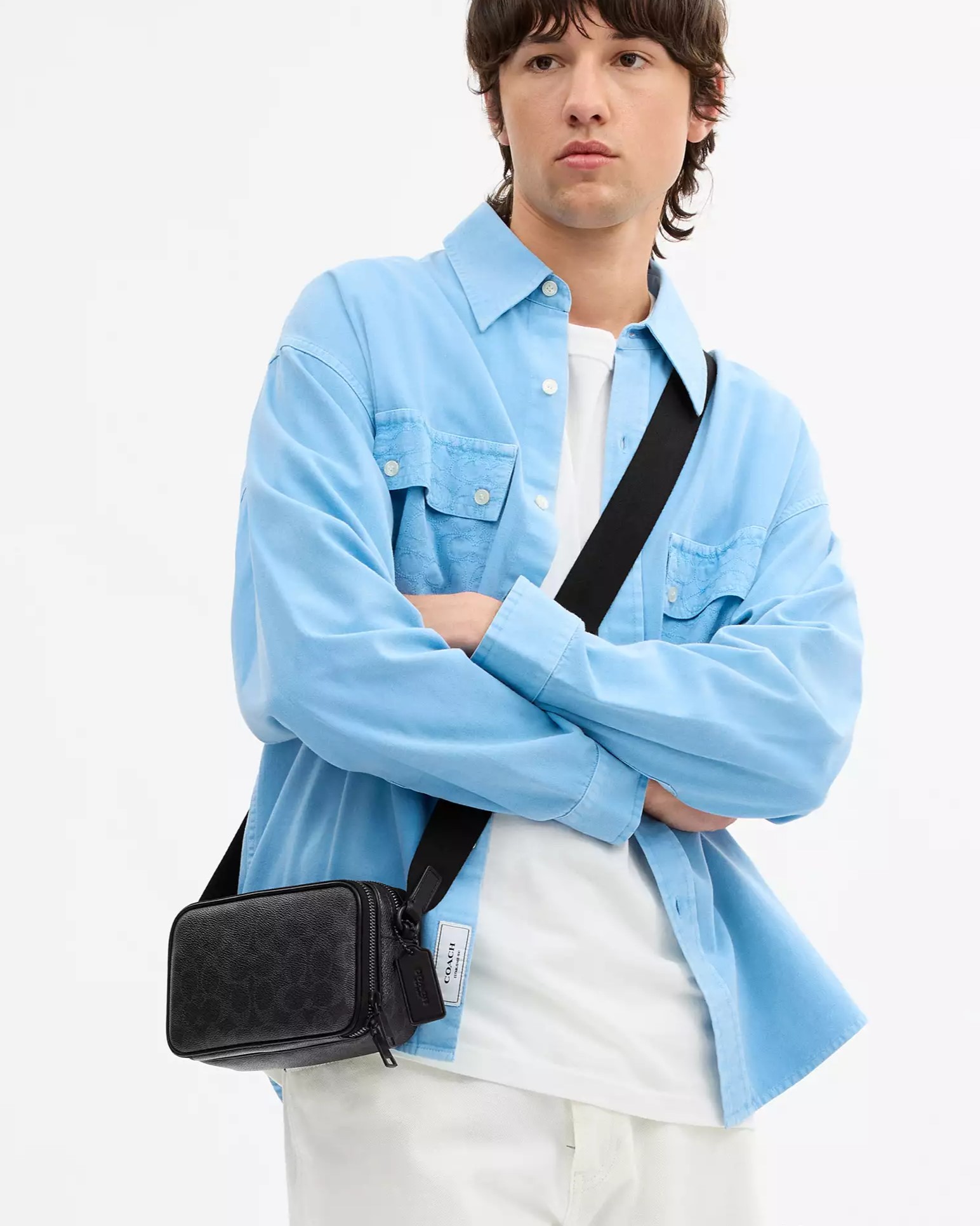 Túi đeo chéo Coach Colton Crossbody Bag 19 In Signature Canvas Matte Black CET55 4