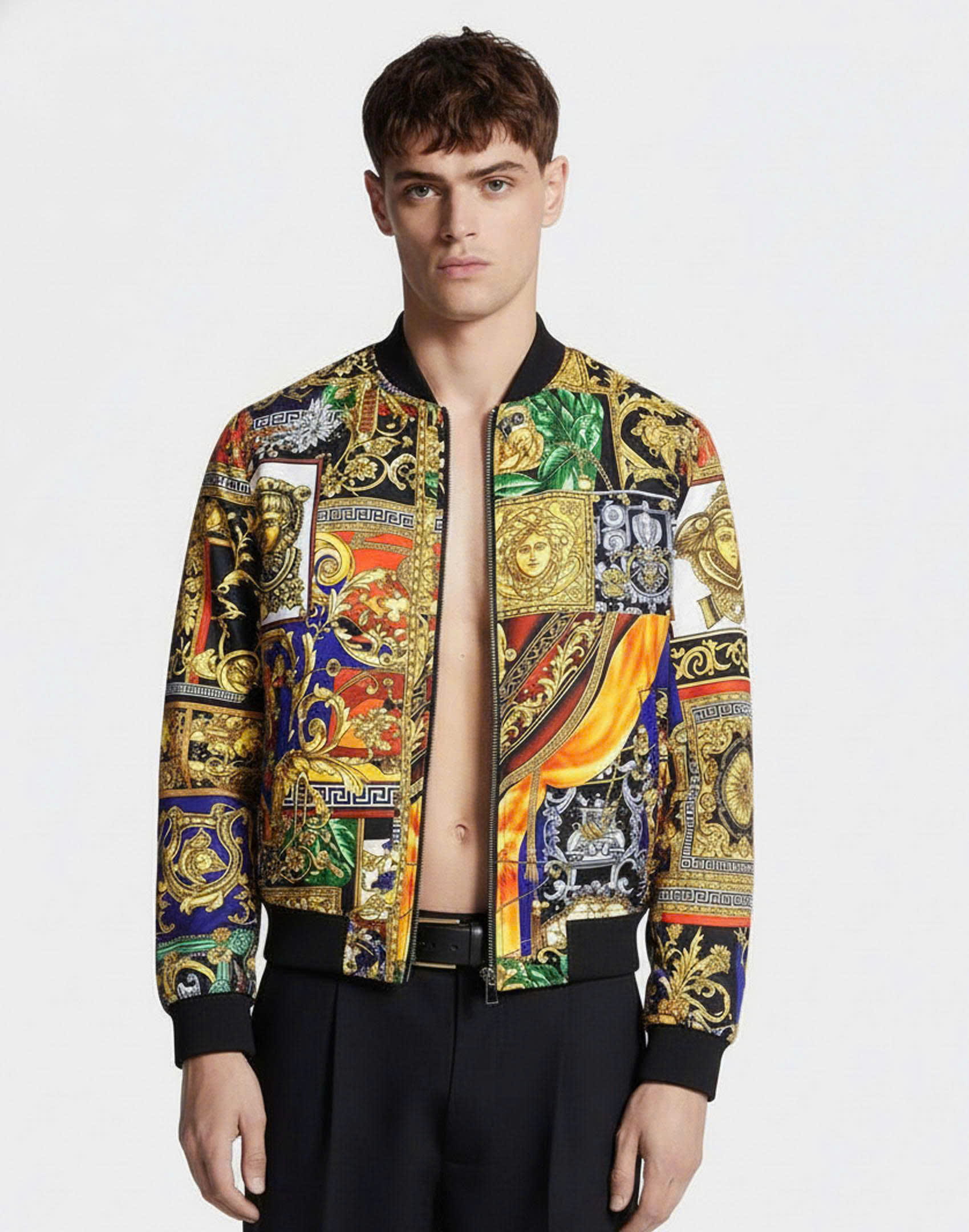 Áo khoác Bomber 3 Lớp trần bông Versace 3