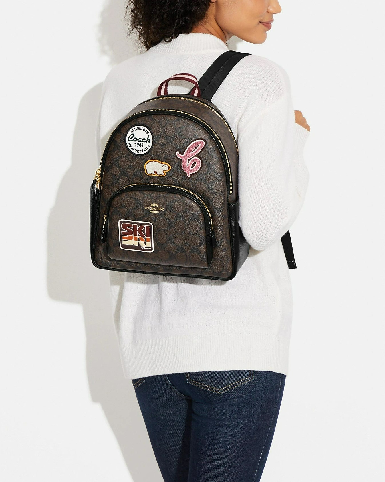 BALO COACH 1941 COURT BACKPACK IN SIGNATURE CANVAS WITH SKI PATCHES 3