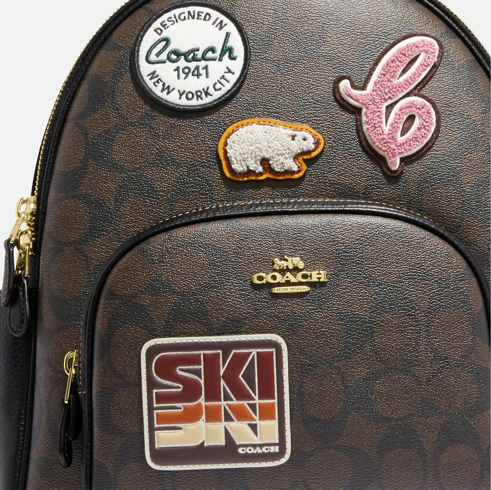 BALO COACH 1941 COURT BACKPACK IN SIGNATURE CANVAS WITH SKI PATCHES 4