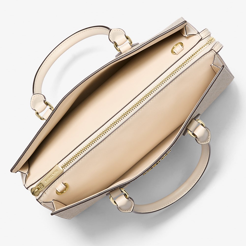 Túi đeo chéo MK nữ Michael Kors Sheila Medium Signature Logo and Metallic Satchel 35F4G6HS3V 2