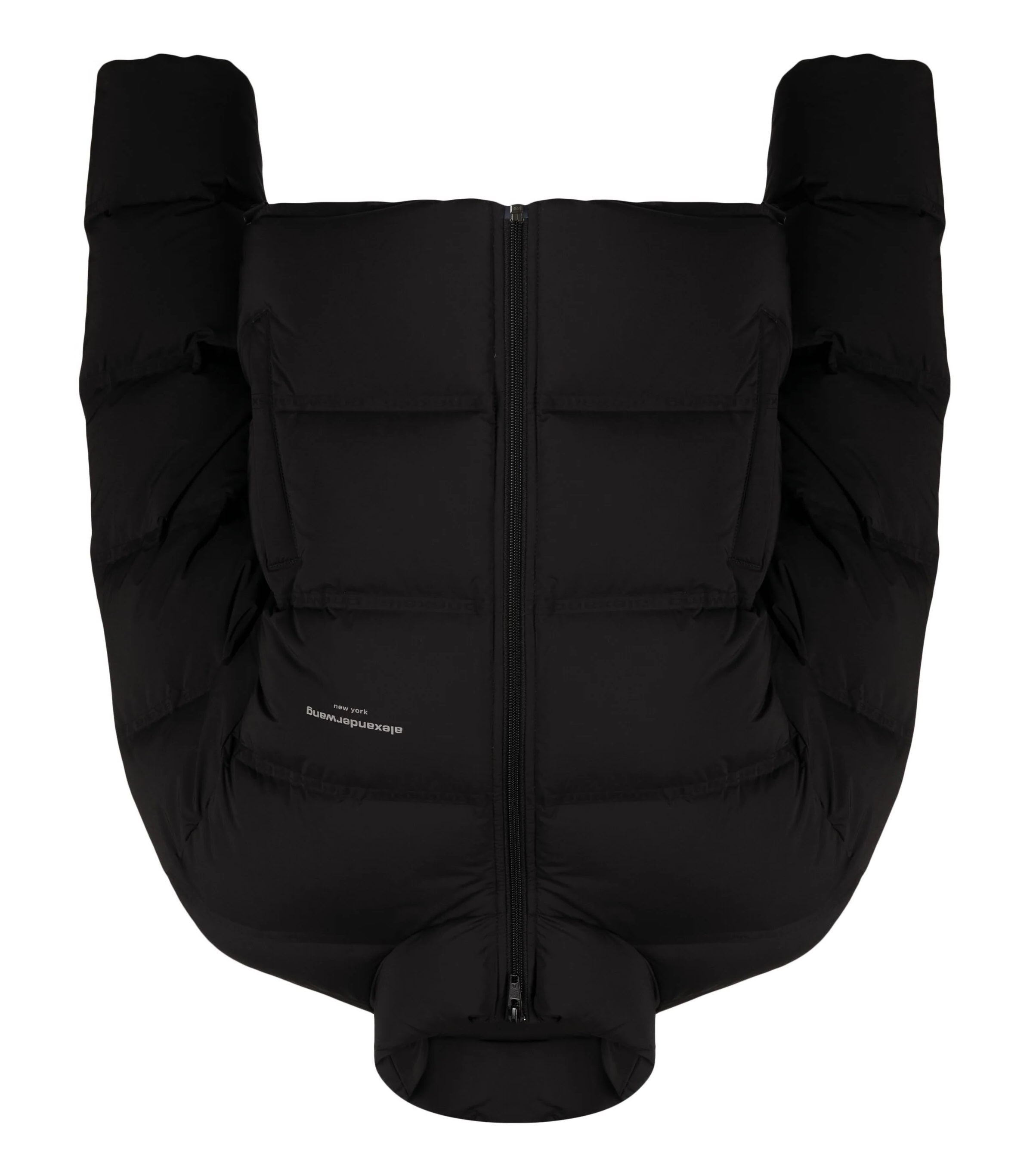 ÁO PHAO MÀU ĐEN NỮ ALEXANDER WANG REFLECTIVE LOGO DETAIL CROPPED PUFFER COAT 4