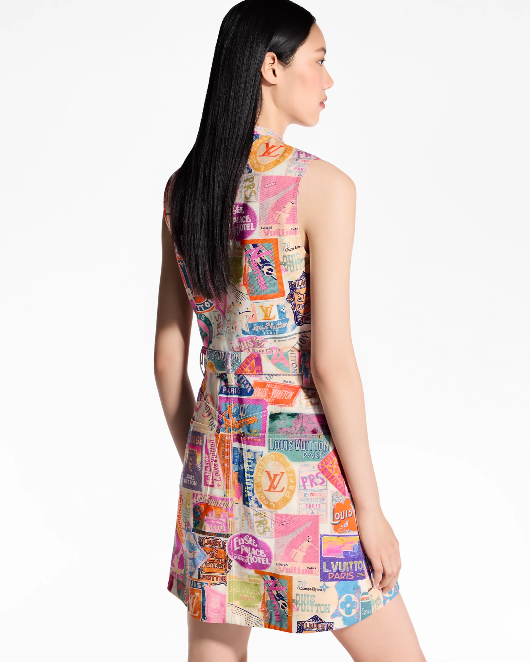 Áo đầm Louis Vuitton Travel Patch Zip-Up Dress 1AHGFD 5