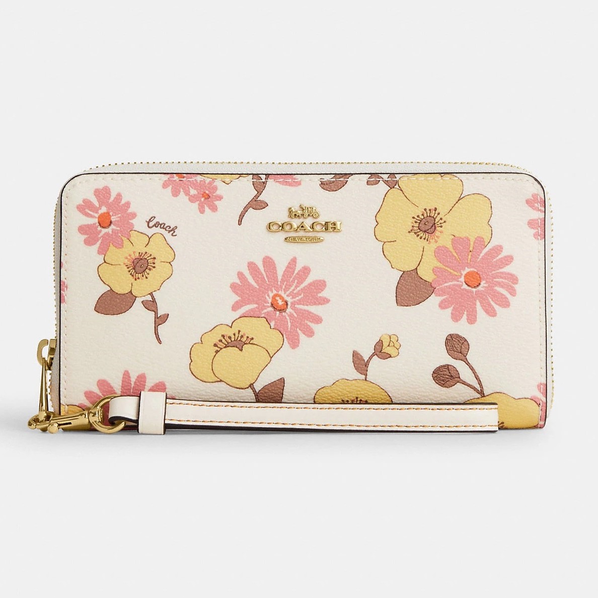 VÍ DÀI HOA COACH LONG ZIP AROUND WALLET WITH FLORAL CLUSTER PRINT CI798 3