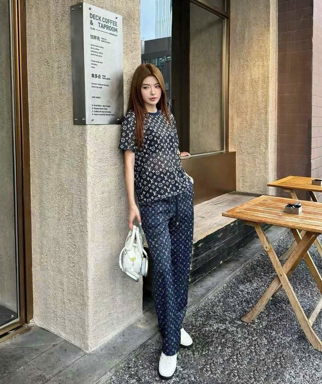 Combo bộ áo thun quần lụa dài xanh dương LV 5