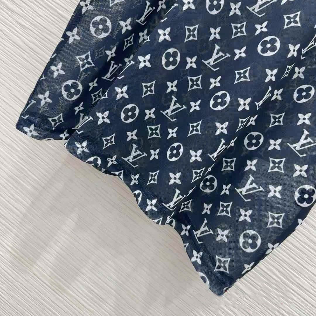 Combo bộ áo thun quần lụa dài xanh dương LV 7