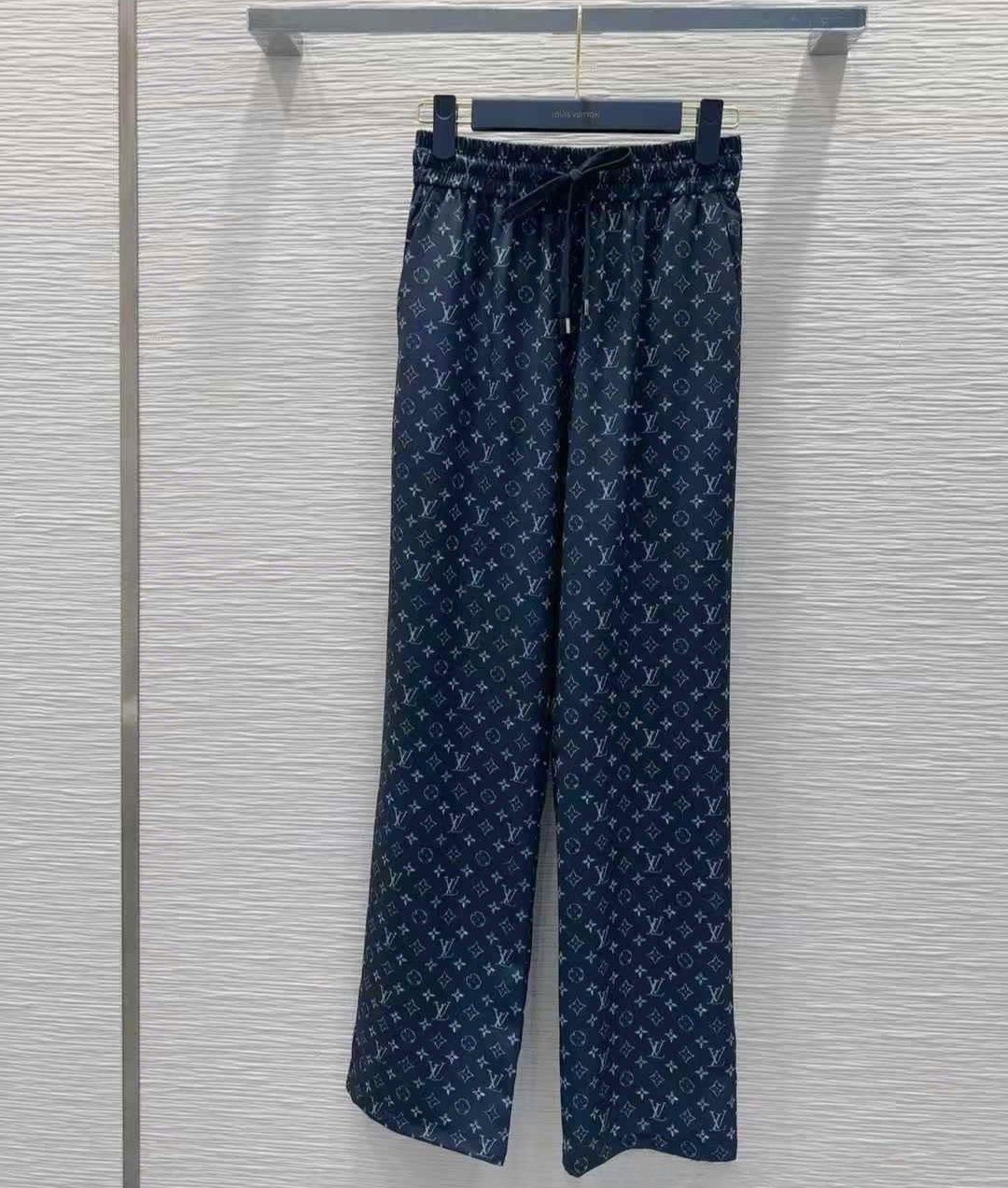 Combo bộ áo thun quần lụa dài xanh dương LV 15