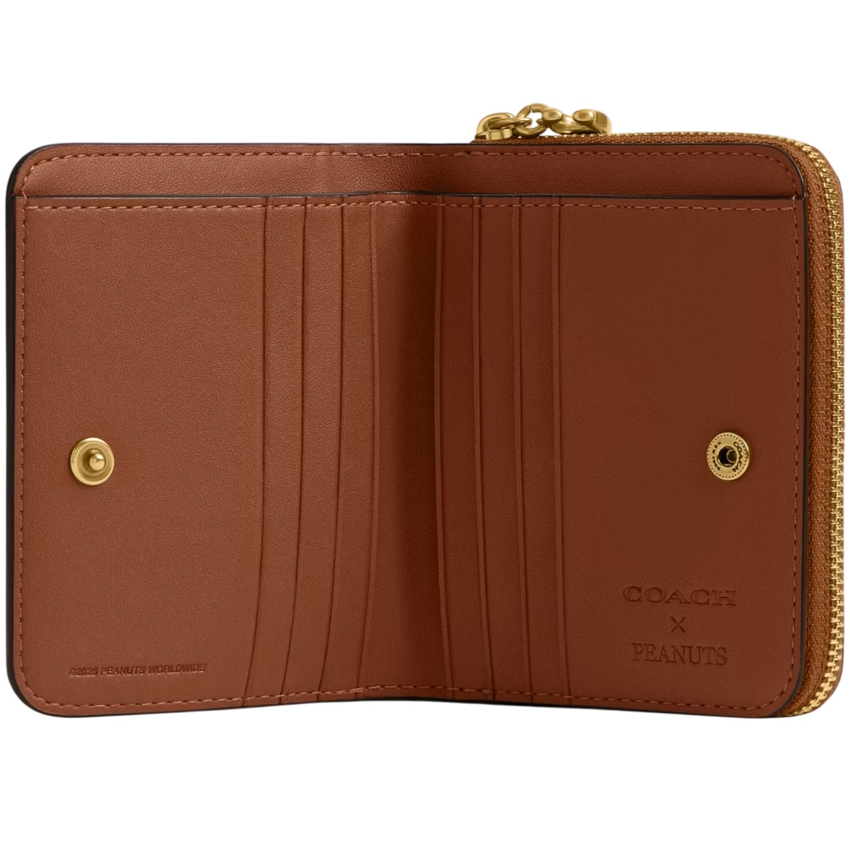 Ví nữ nâu Coach Peanuts Newspaper Print Billfold Wallet Hazelnut CBG43 3