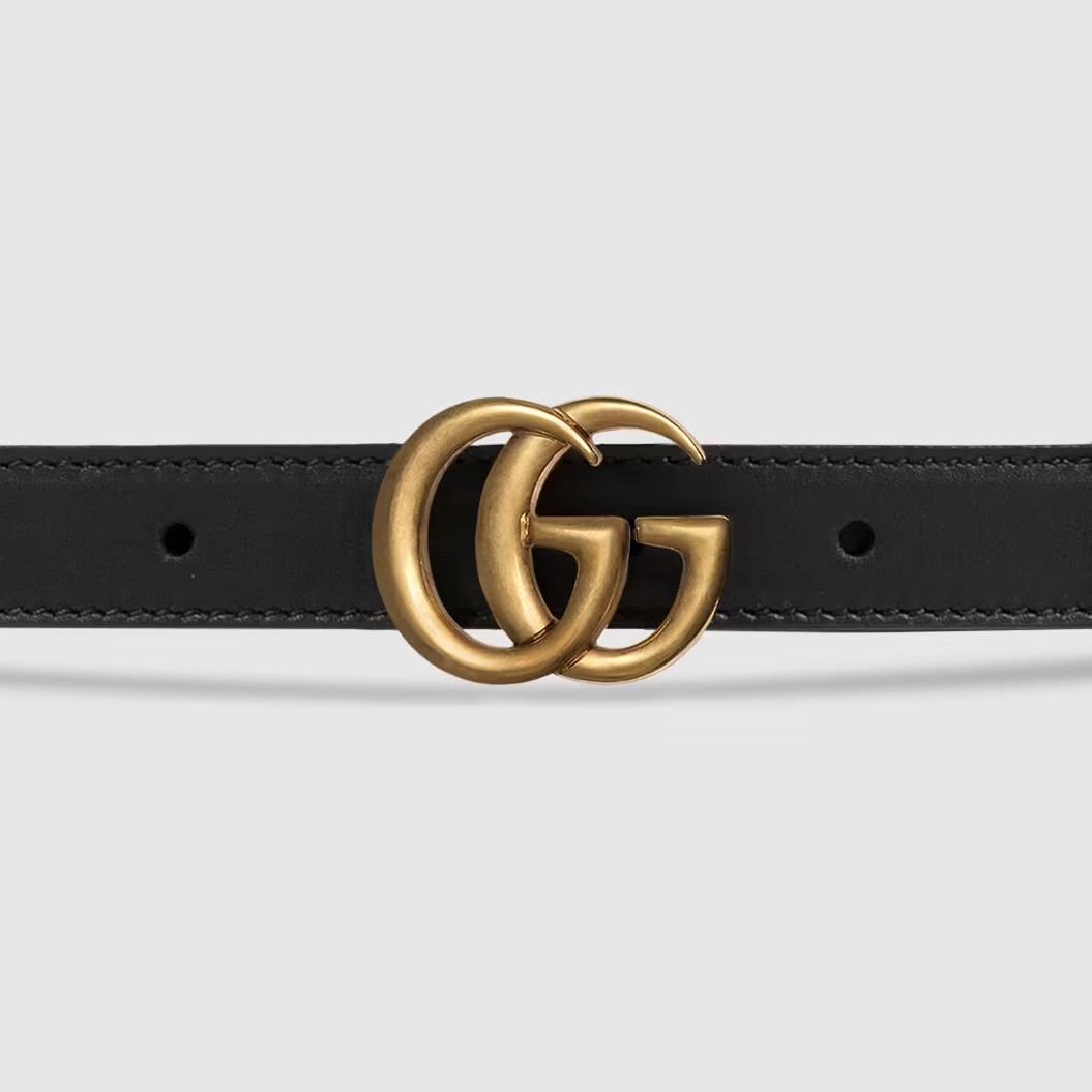 DÂY NỊT GUCCI LIGHT LEATHER BELT WITH DOUBLE G BUCKLE 1