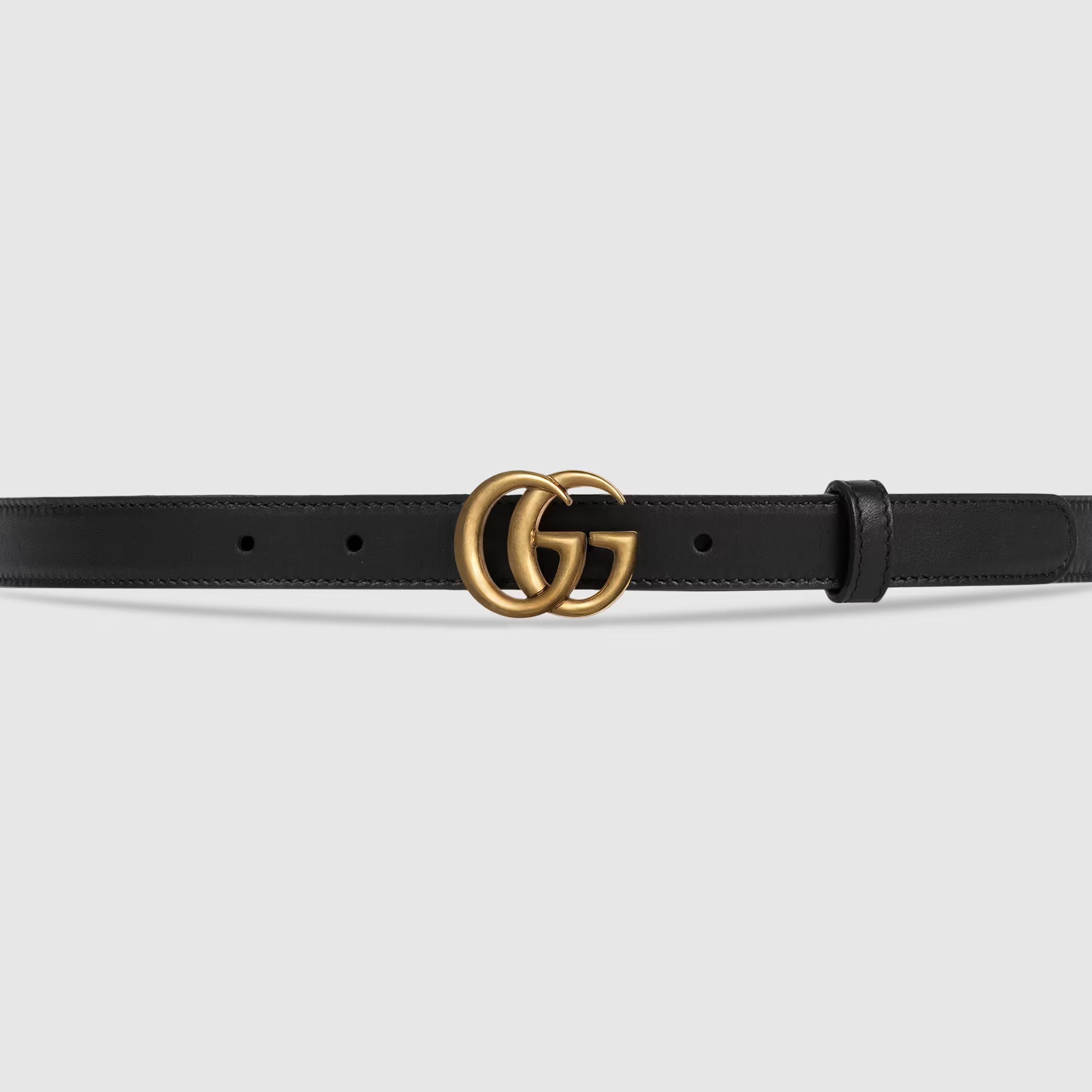 DÂY NỊT GUCCI LIGHT LEATHER BELT WITH DOUBLE G BUCKLE 3