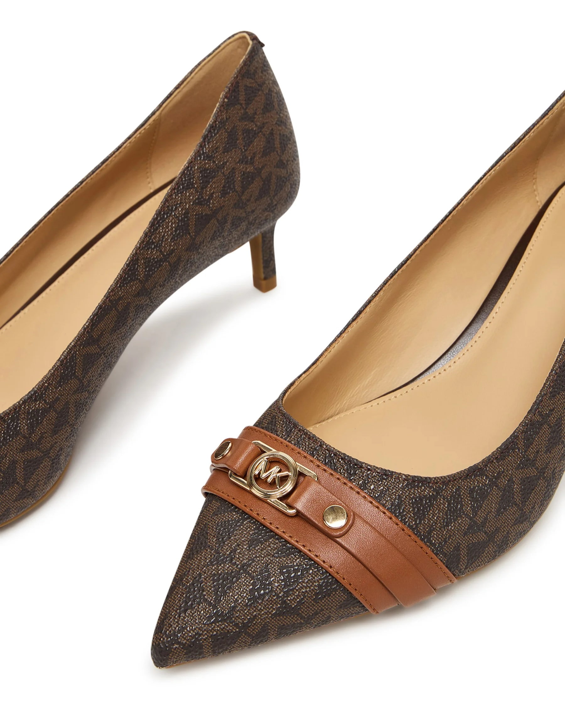 Giày cao gót MK Michael Kors Mandy Flex Signature Logo Pump Brown 40T5MAMP1B 5
