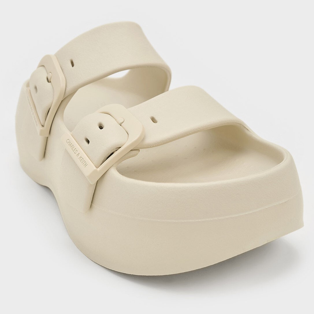 Giày Sandals Charles Keith Bunsy Double-Strap Sports Sandals Beige CK1-71650004 8