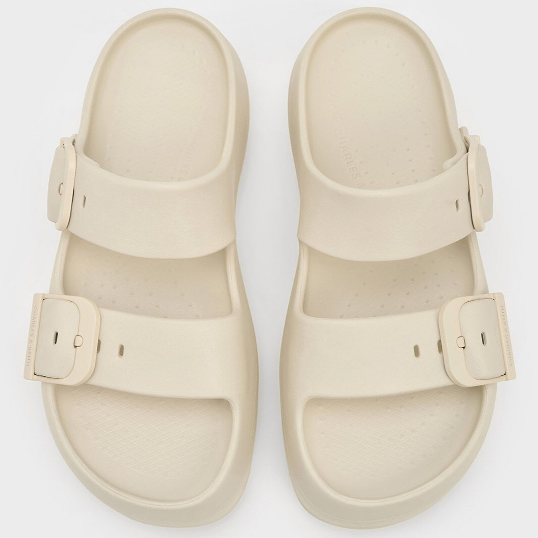 Giày Sandals Charles Keith Bunsy Double-Strap Sports Sandals Beige CK1-71650004 7
