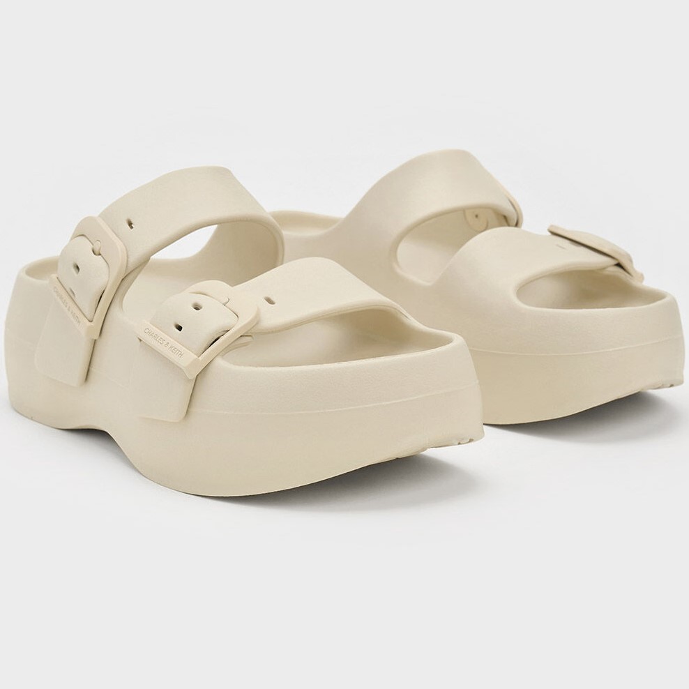 Giày Sandals Charles Keith Bunsy Double-Strap Sports Sandals Beige CK1-71650004 11