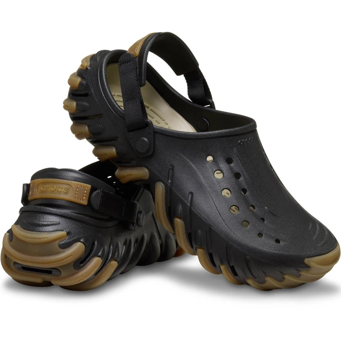 Giày đen Crocs Unisex Echo Gum RO Clog Black 5