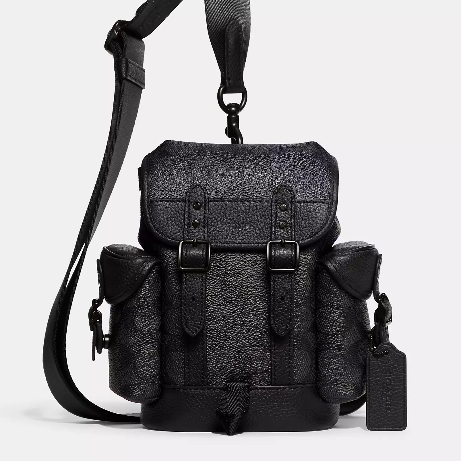 BALO COACH MINI HITCH BACKPACK 13 IN SIGNATURE COATED CANVAS AND SOFT POLISHED PEBBLE LEATHER CE506 2