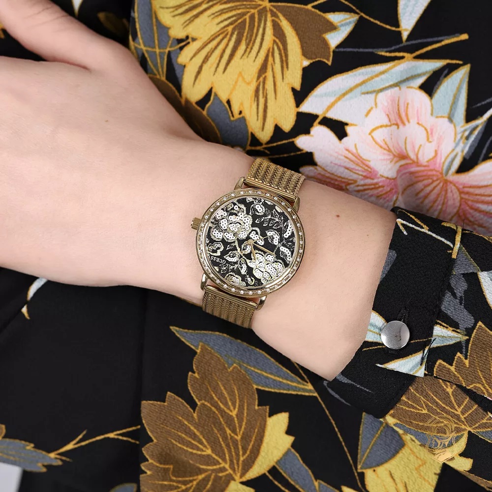 Đồng hồ đeo tay nữ Guess Wildflower Gold Tone Watch U0822L2 1