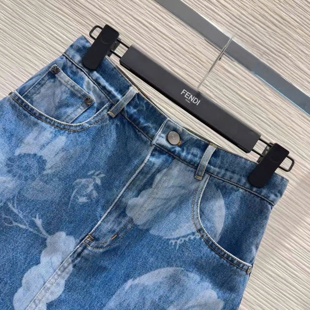 Váy ngắn nữ Jean Fendi xanh 1