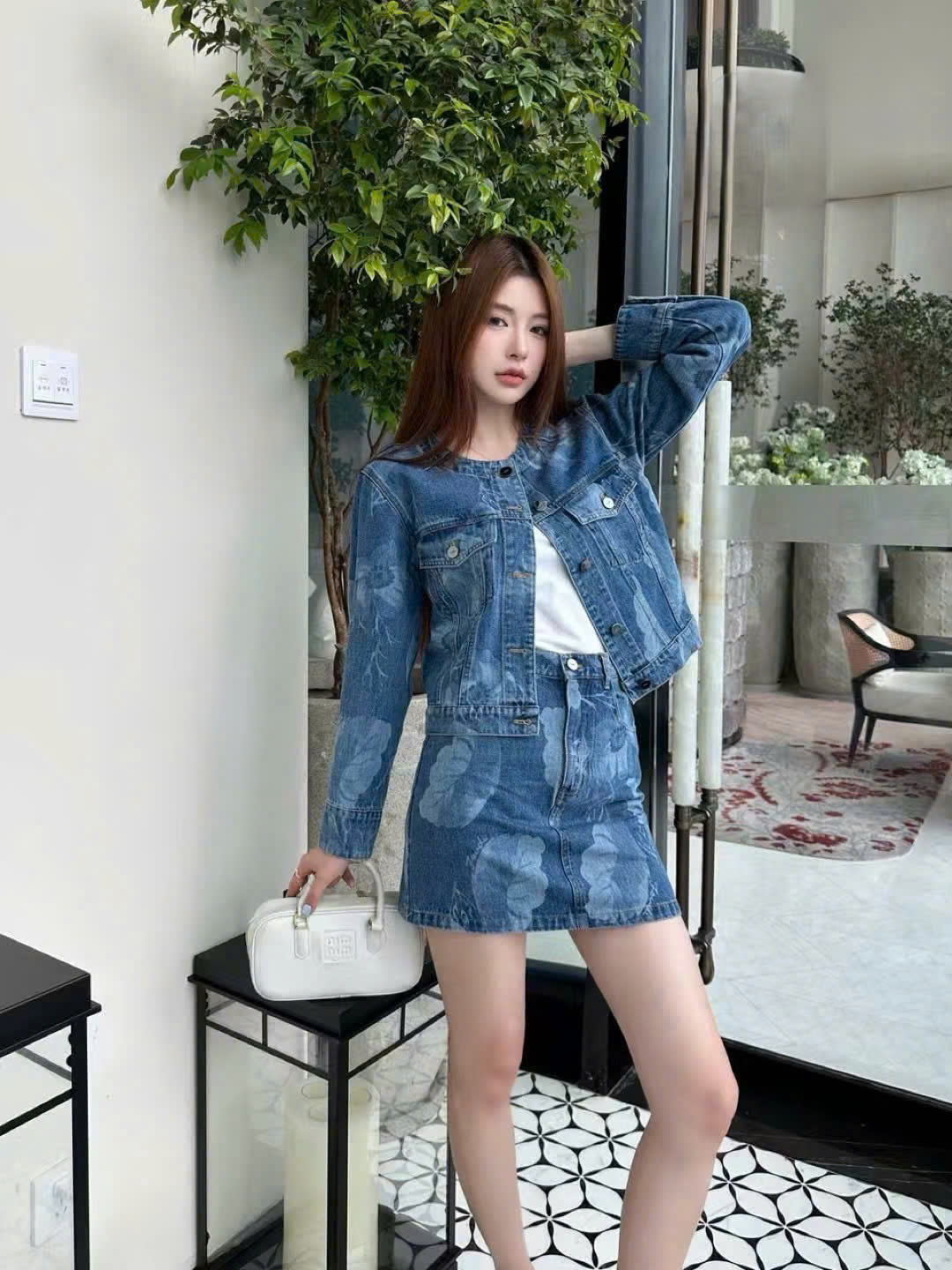Váy ngắn nữ Jean Fendi xanh 2