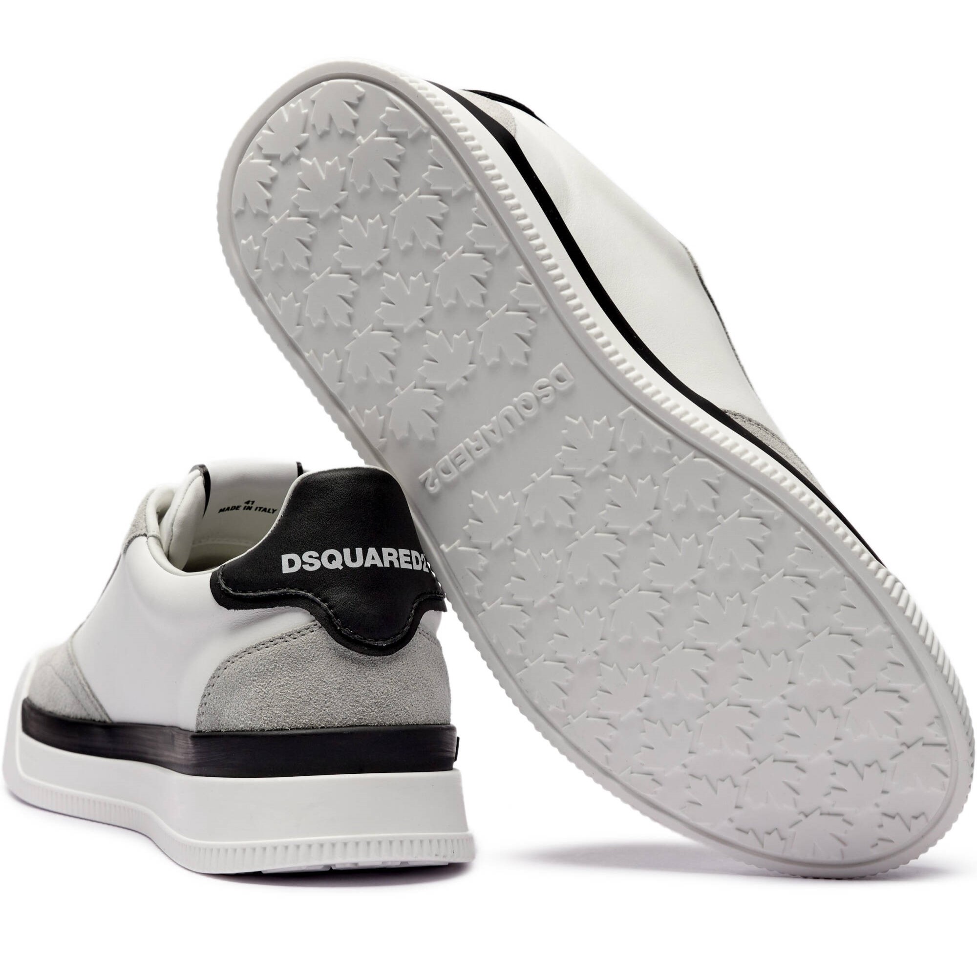 Giày trắng Dsquared2 New Jersey Sneakers White Red 1