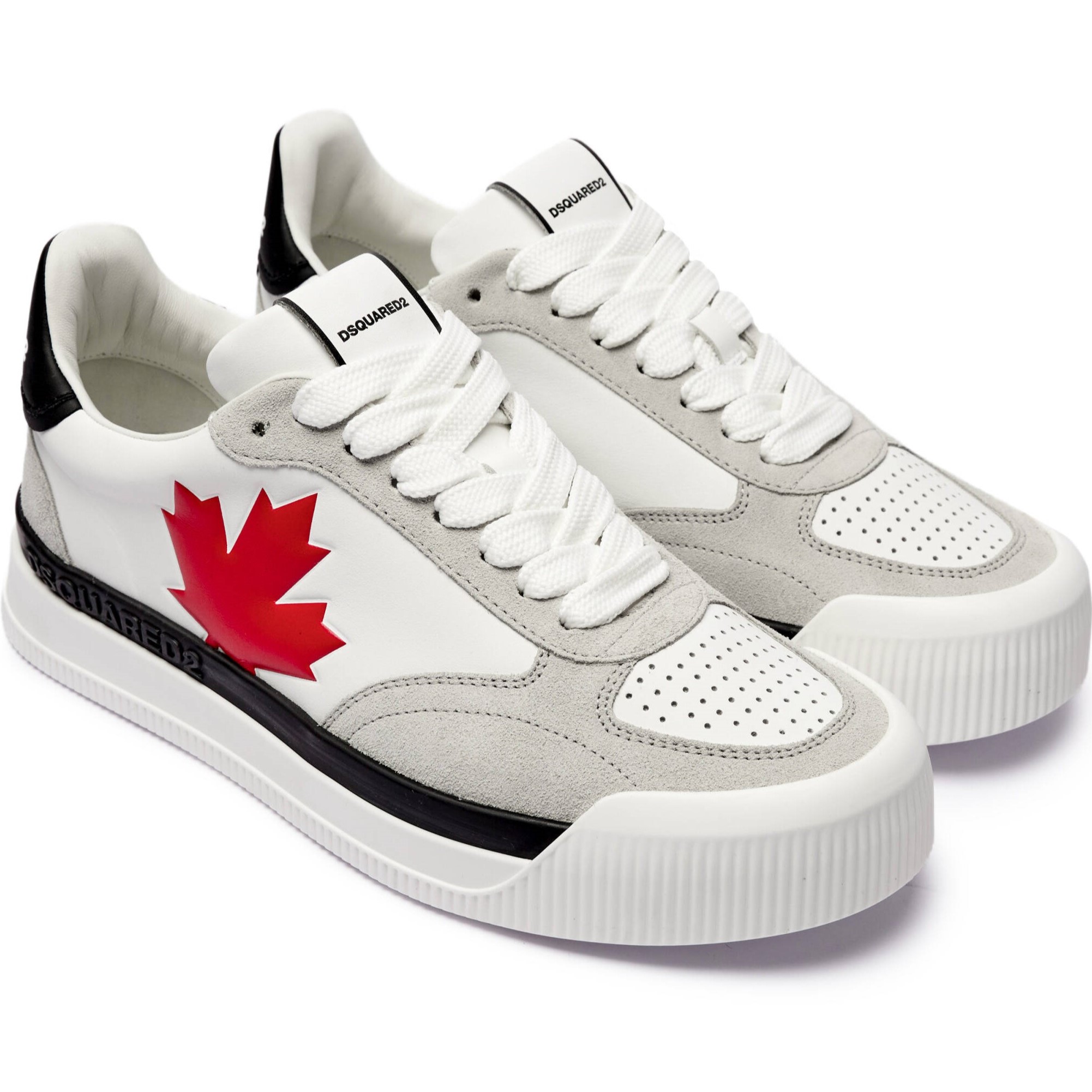 Giày trắng Dsquared2 New Jersey Sneakers White Red 2
