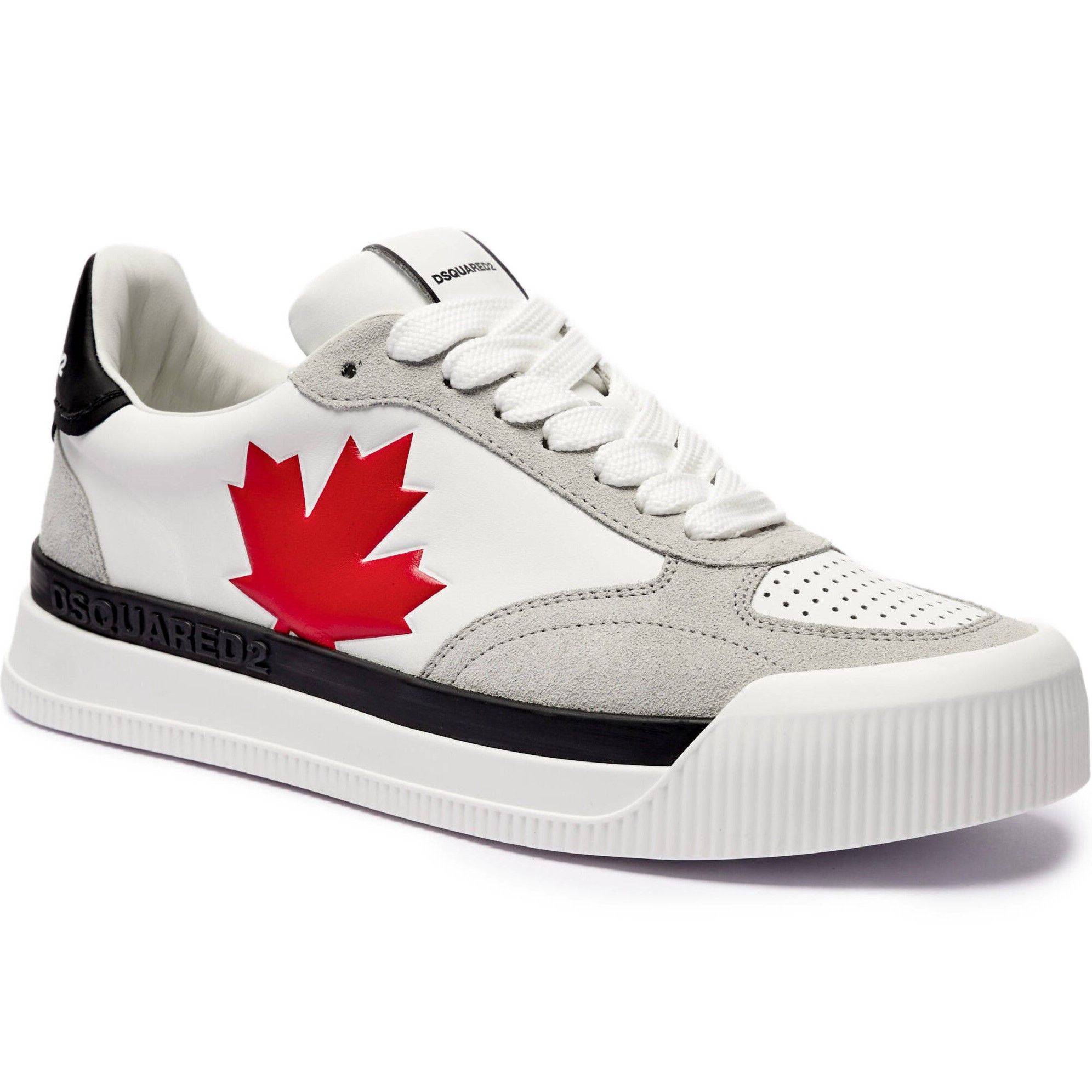 Giày trắng Dsquared2 New Jersey Sneakers White Red 3
