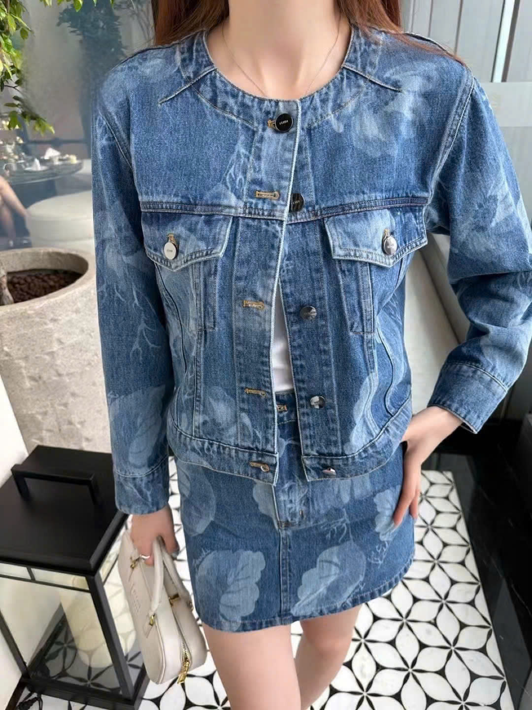 Váy ngắn nữ Jean Fendi xanh 11