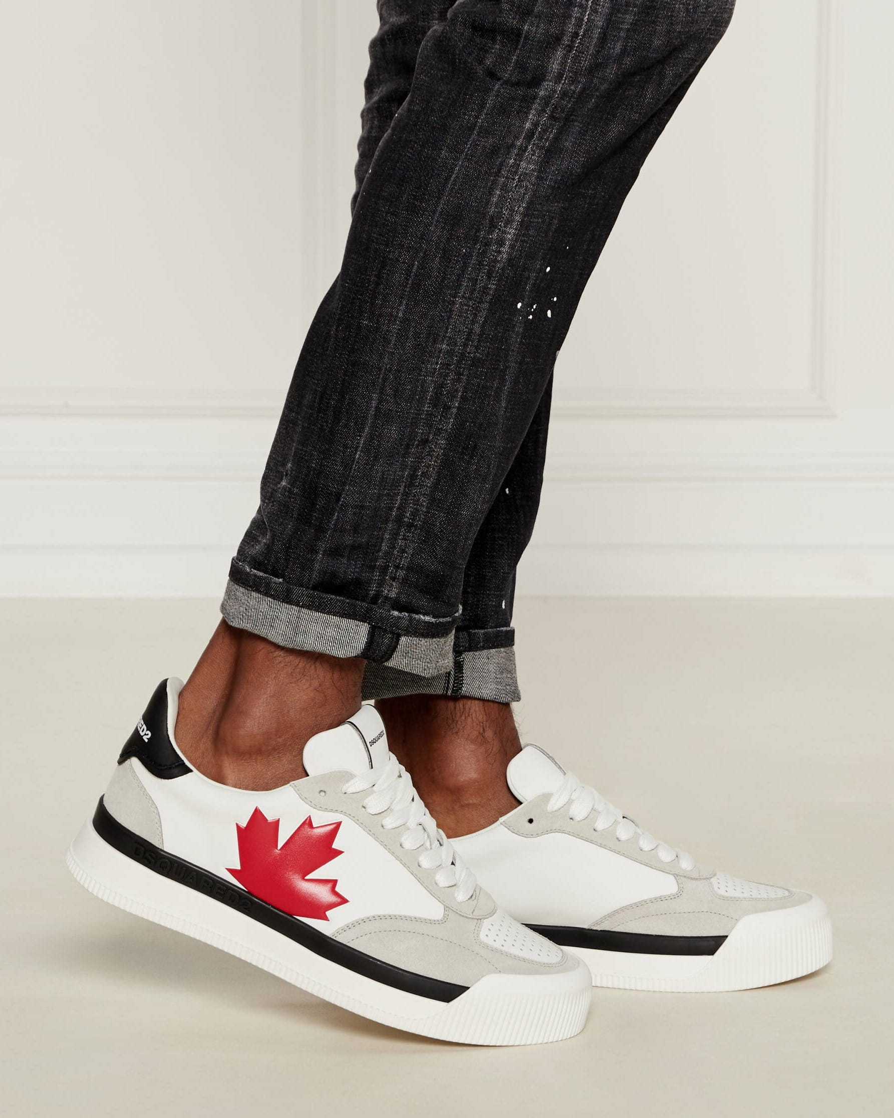 Giày trắng Dsquared2 New Jersey Sneakers White Red 7