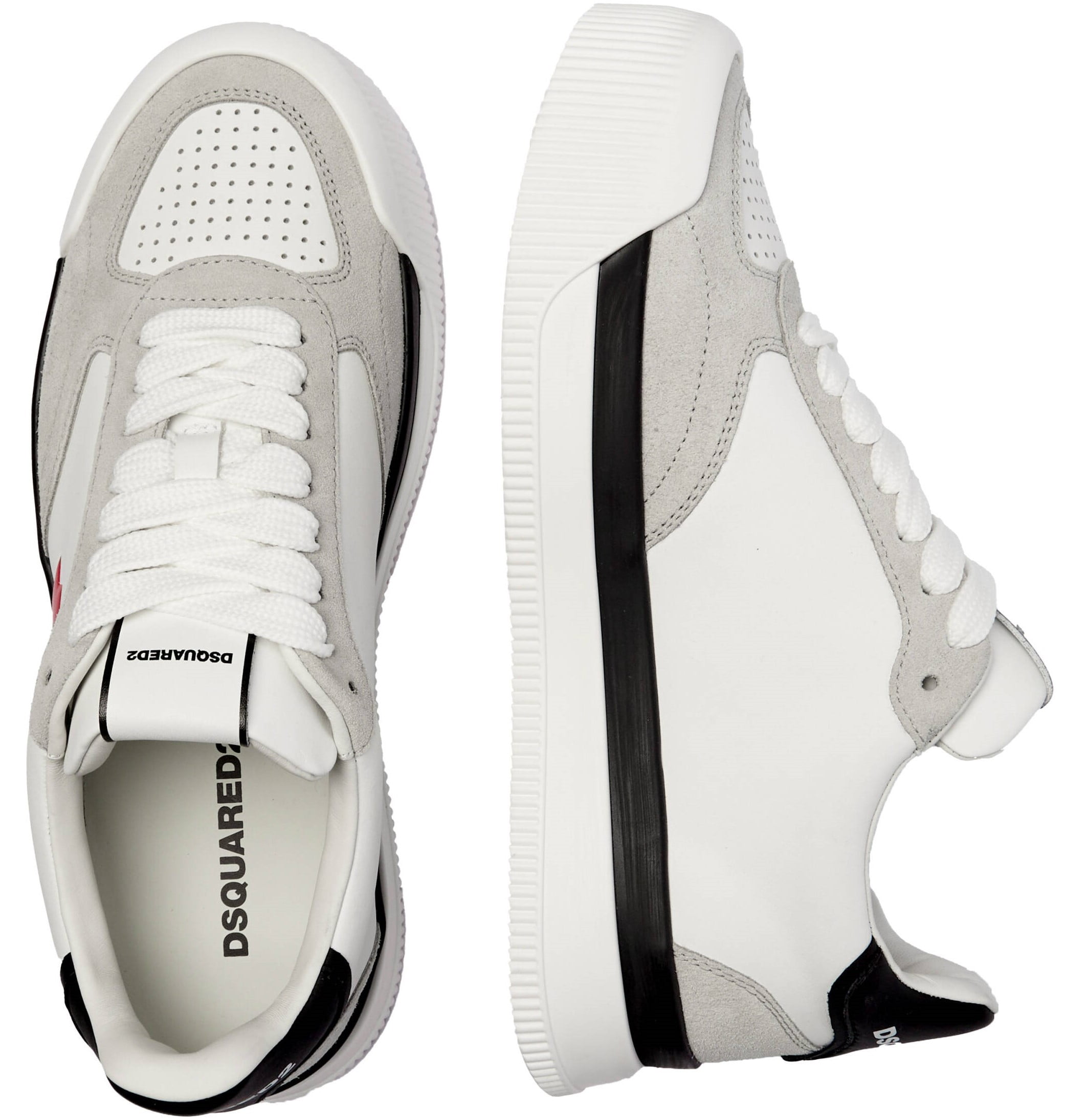 Giày trắng Dsquared2 New Jersey Sneakers White Red 8