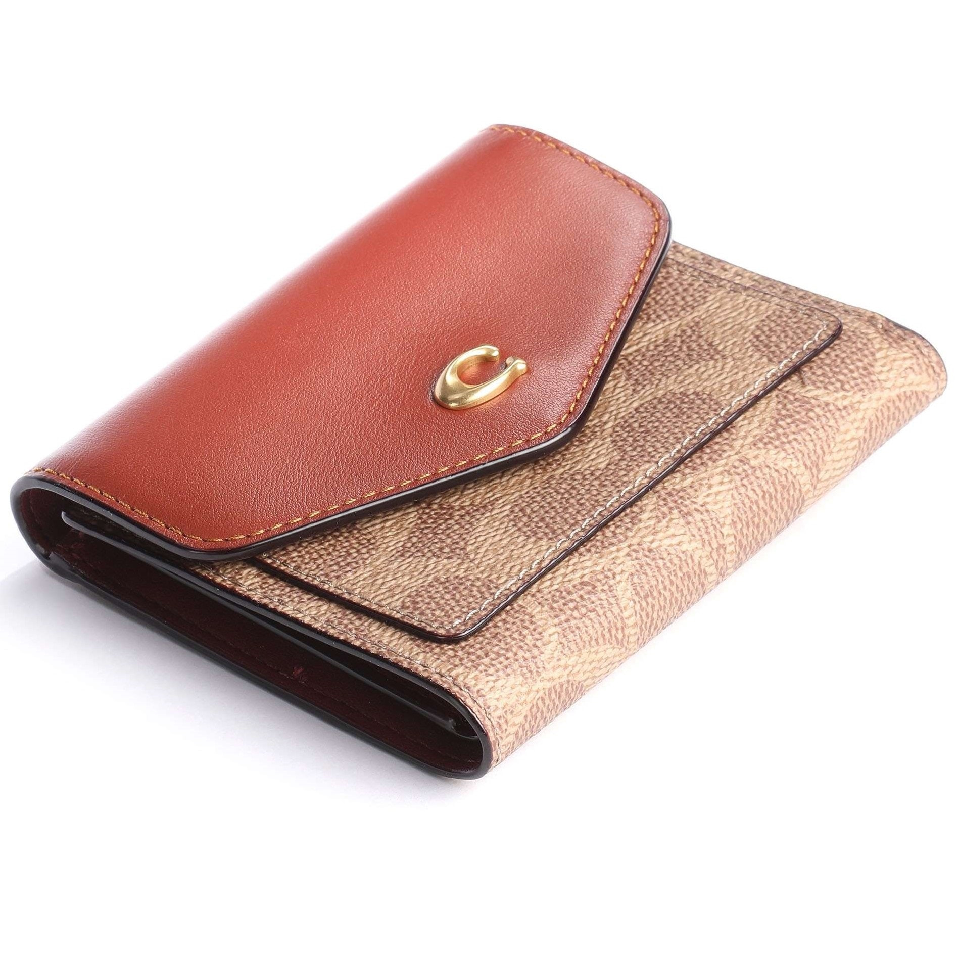 VÍ NỮ NGẮN NẤP GẬP COACH WYN SMALL WALLET IN COLORBLOCK SIGNATURE CANVAS C2329 1