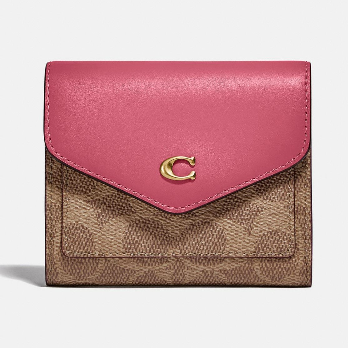 VÍ NỮ NGẮN NẤP GẬP COACH WYN SMALL WALLET IN COLORBLOCK SIGNATURE CANVAS C2329 7