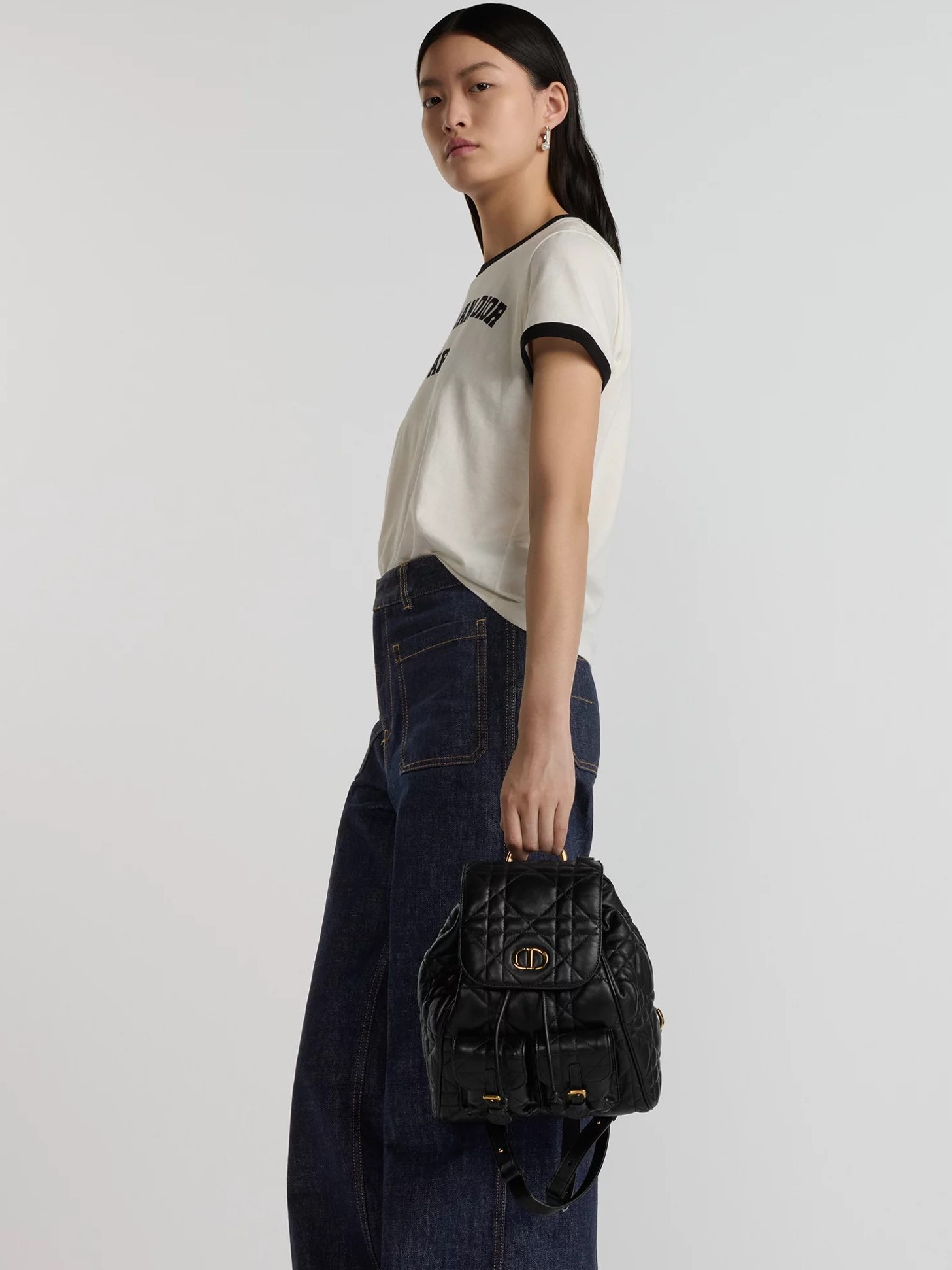 Ba lô Dior Medium Dior Caro Backpack Black Macrocannage Lambskin 4