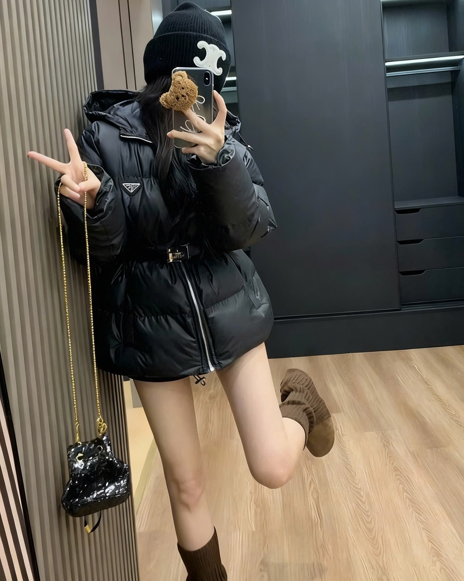 Áo phao nữ Prada có nón 8