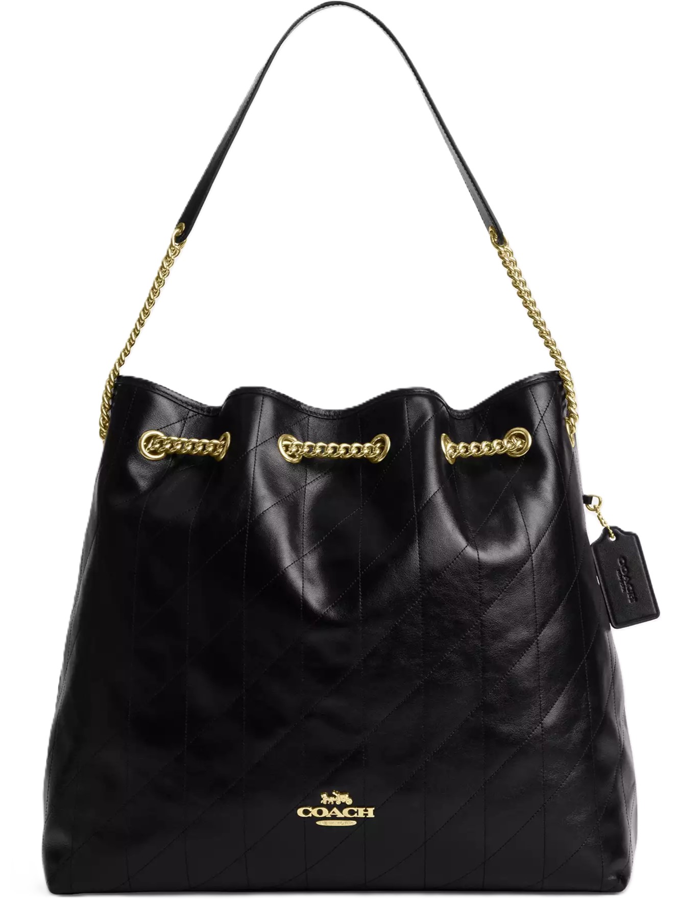 Túi đeo vai Coach Evelyn Large Shoulder Bag With Quilting Black CCZ81 8