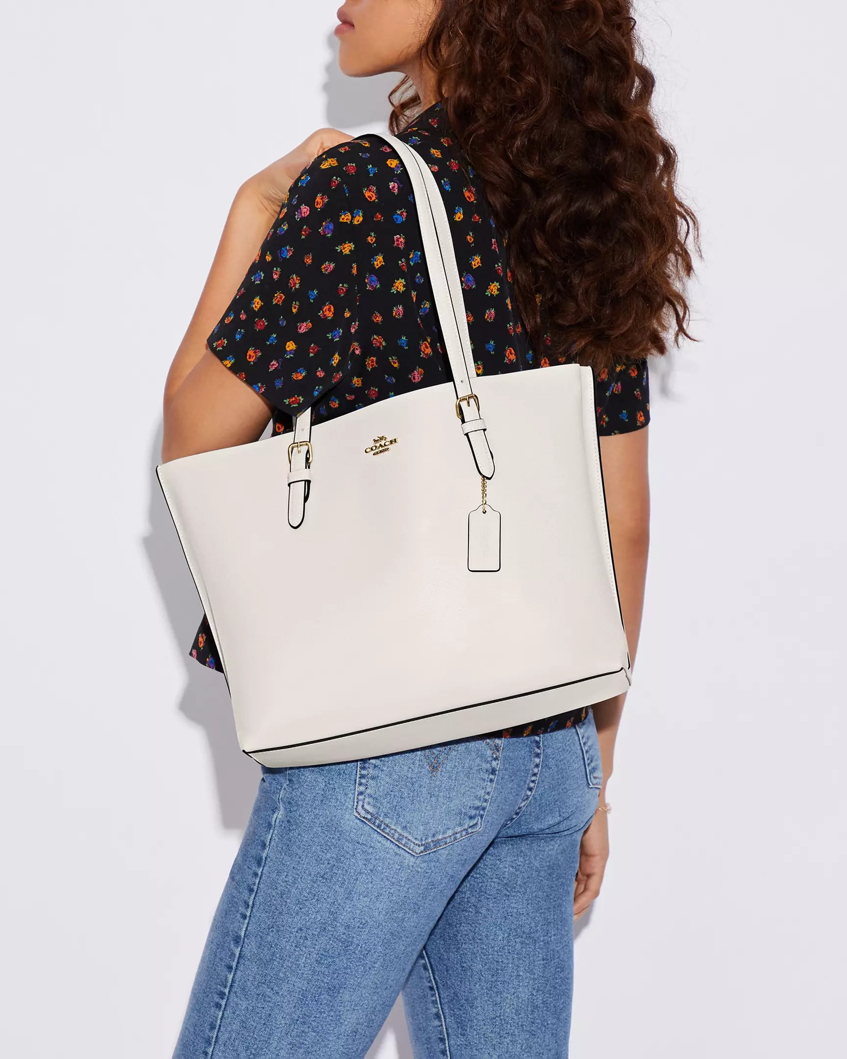 Túi xách nữ Coach Mollie Tote Bag Gold Chalk Light Saddle 1671 4