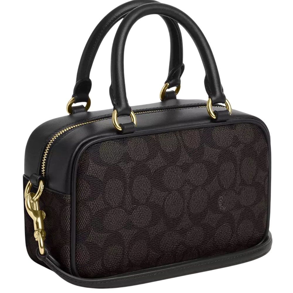 Túi đeo chéo Coach Nữ Satchel Crossbody Bag in Signature Canvas Walnut Black CW197 6