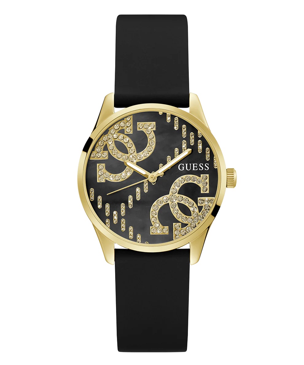 Đồng hồ đeo tay nữ Guess Ladies Black Gold Tone Analog Watch GW0755L3 8