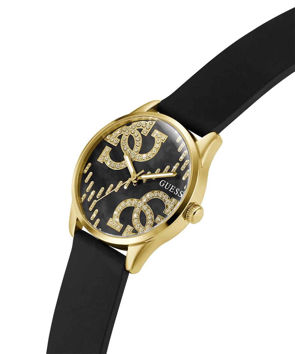 Đồng hồ đeo tay nữ Guess Ladies Black Gold Tone Analog Watch GW0755L3 16