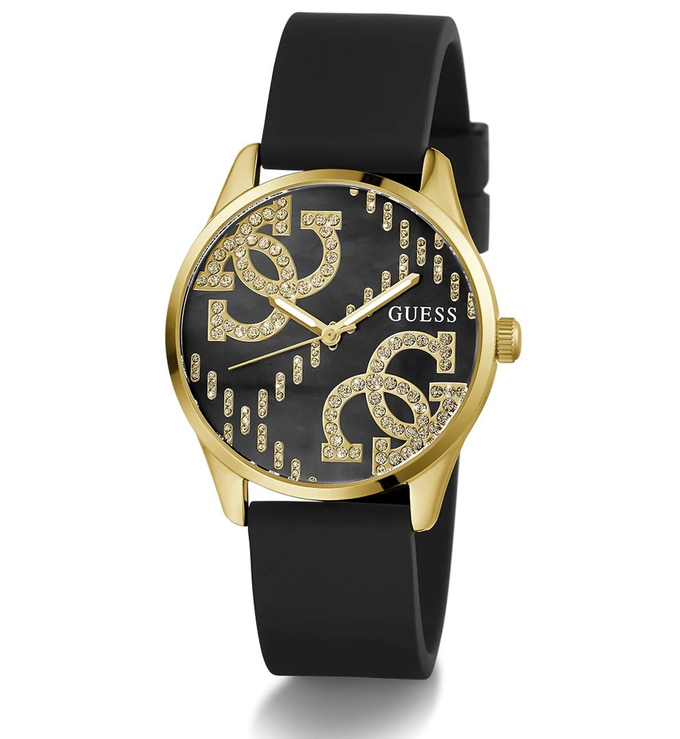 Đồng hồ đeo tay nữ Guess Ladies Black Gold Tone Analog Watch GW0755L3 14
