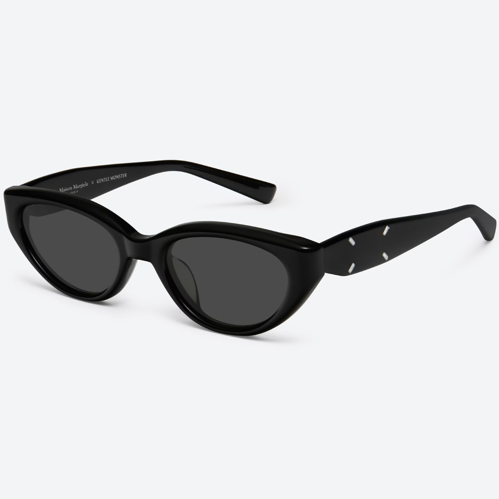 KÍNH MÁT GENTLE MONSTER MAISON MARGIELA MM108 01 BLACK LENSES CAT-EYE SHAPE BLACK ACETATE FRAME 4