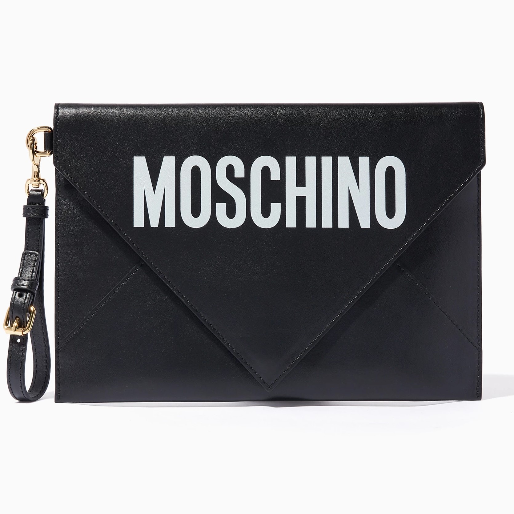 CLUTCH BÌ THƯ MOSCHINO BLACK LEATHER CLUTCH BAG 5
