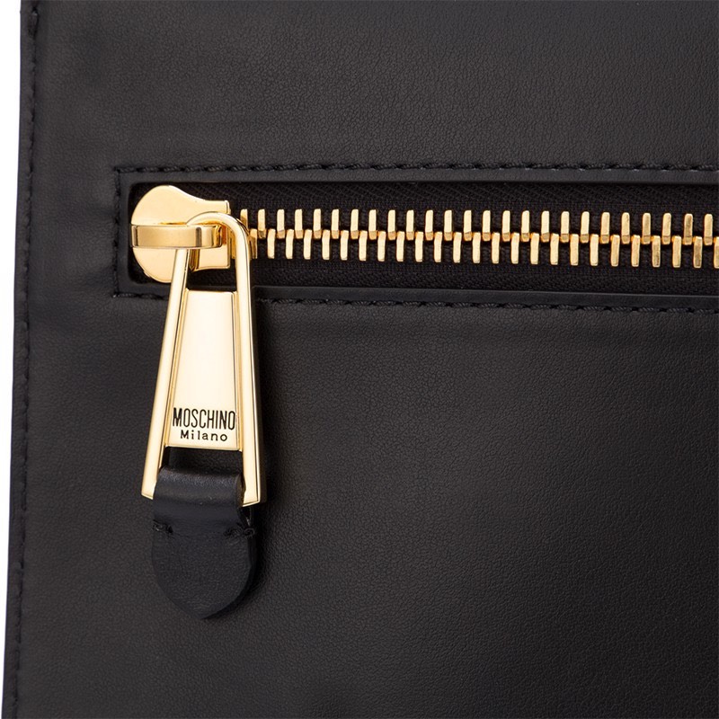 CLUTCH BÌ THƯ MOSCHINO BLACK LEATHER CLUTCH BAG 6