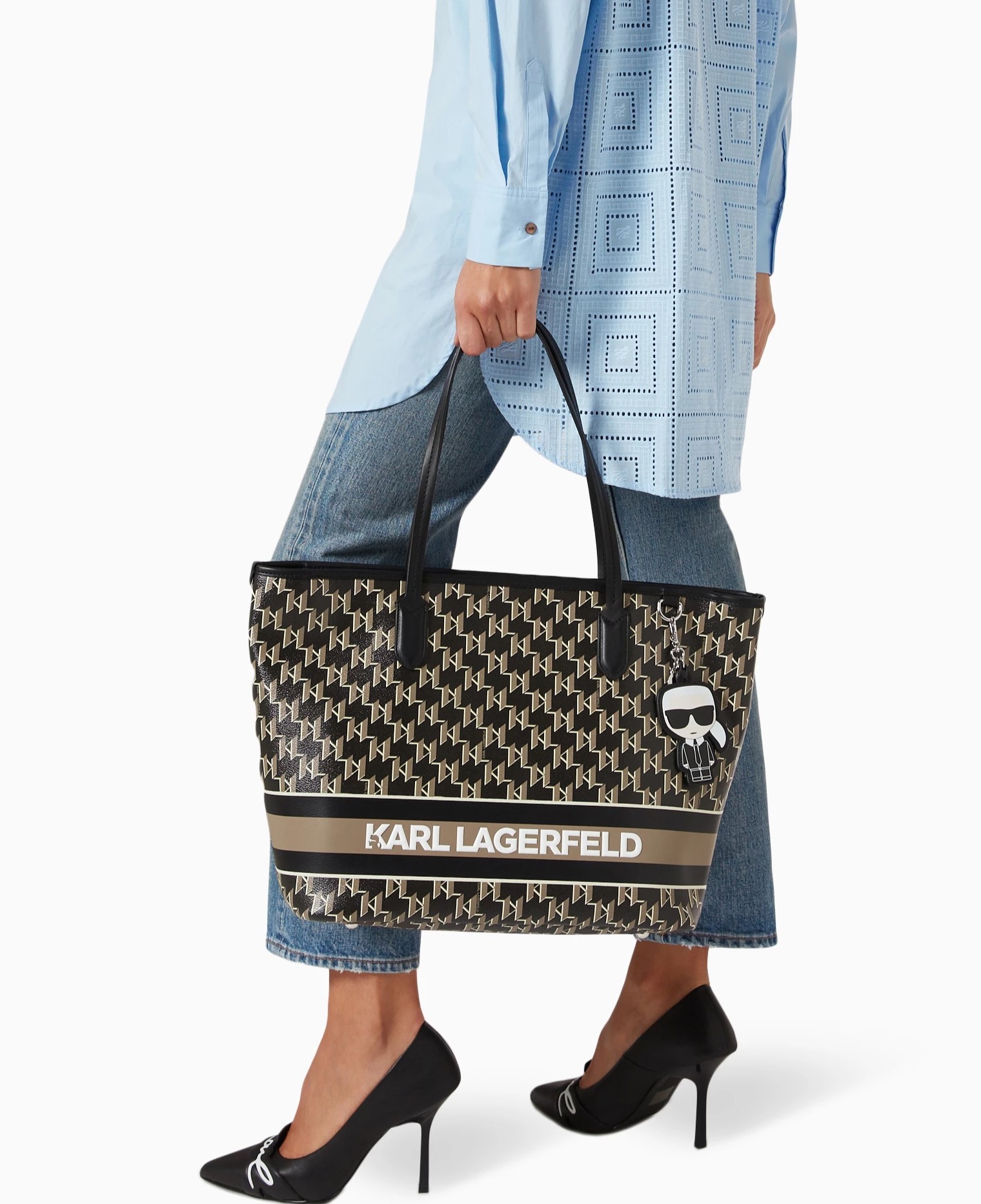 Túi xách Karl Lagerfeld Ikonik Mono Stripe Tote Bag 7
