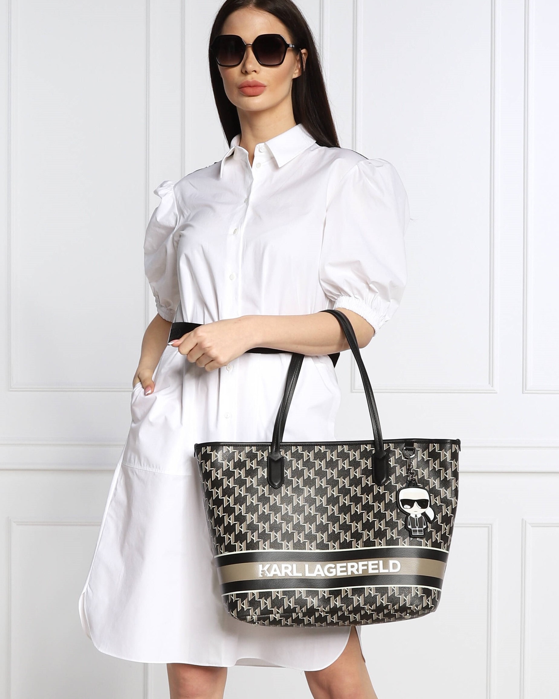 Túi xách Karl Lagerfeld Ikonik Mono Stripe Tote Bag 23