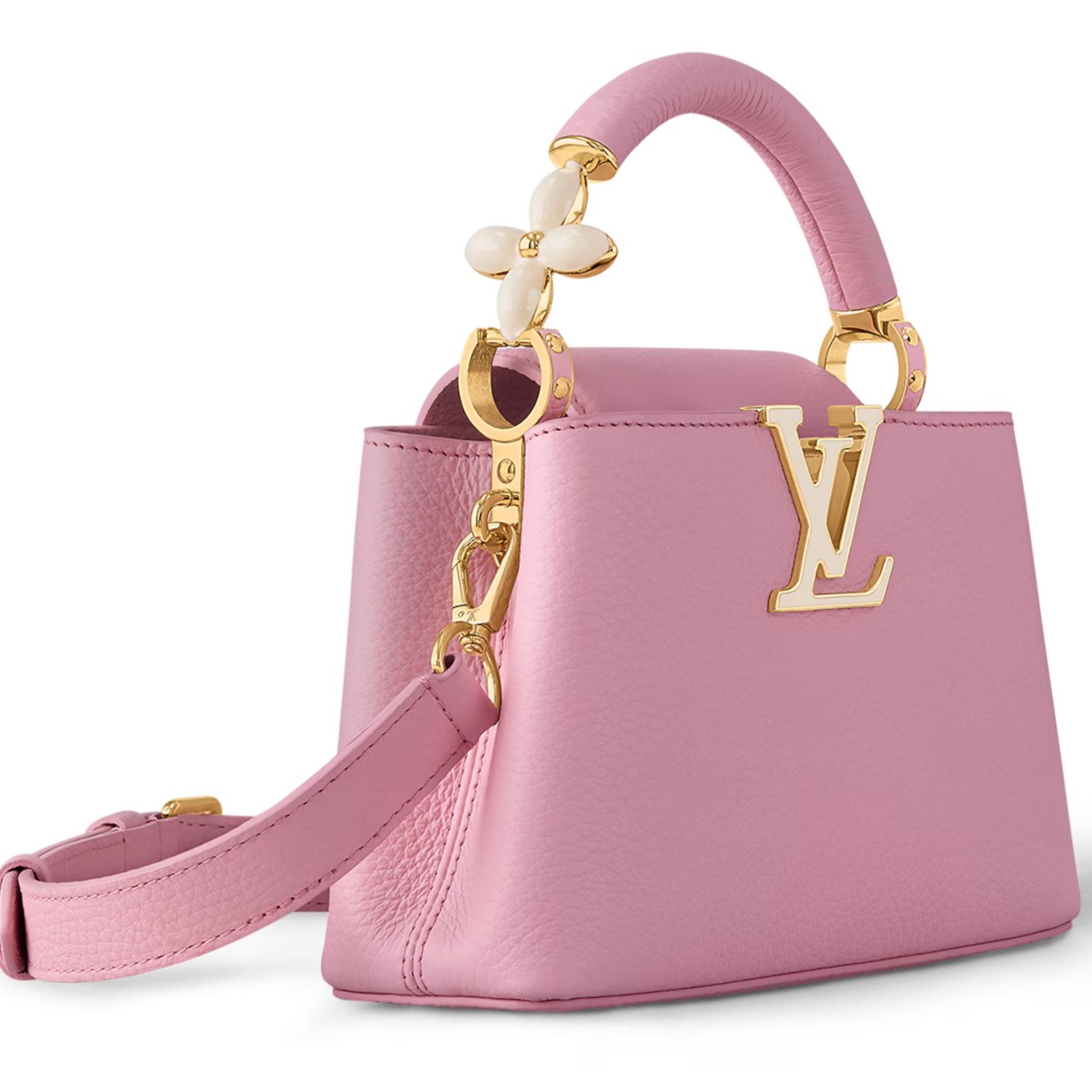 Túi Nữ Louis Vuitton Capucines Mini Marshmallow Pink 2