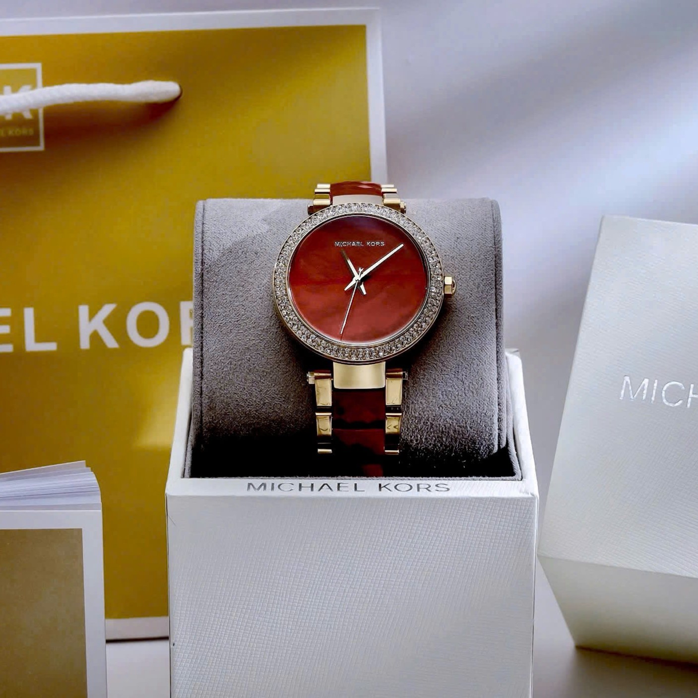 Đồng hồ đeo tay nữ Michael Kors Parker Crystallized Red Gold Tone Ladies Watch MK6427 4