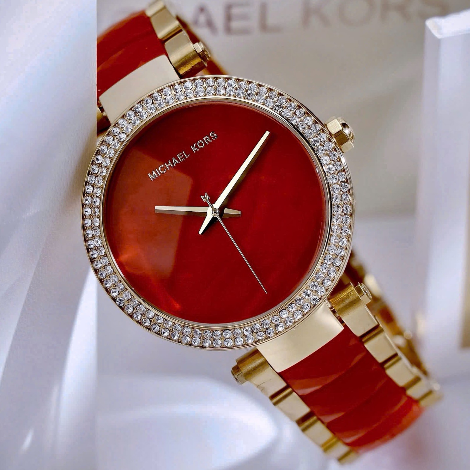 Đồng hồ đeo tay nữ Michael Kors Parker Crystallized Red Gold Tone Ladies Watch MK6427 5