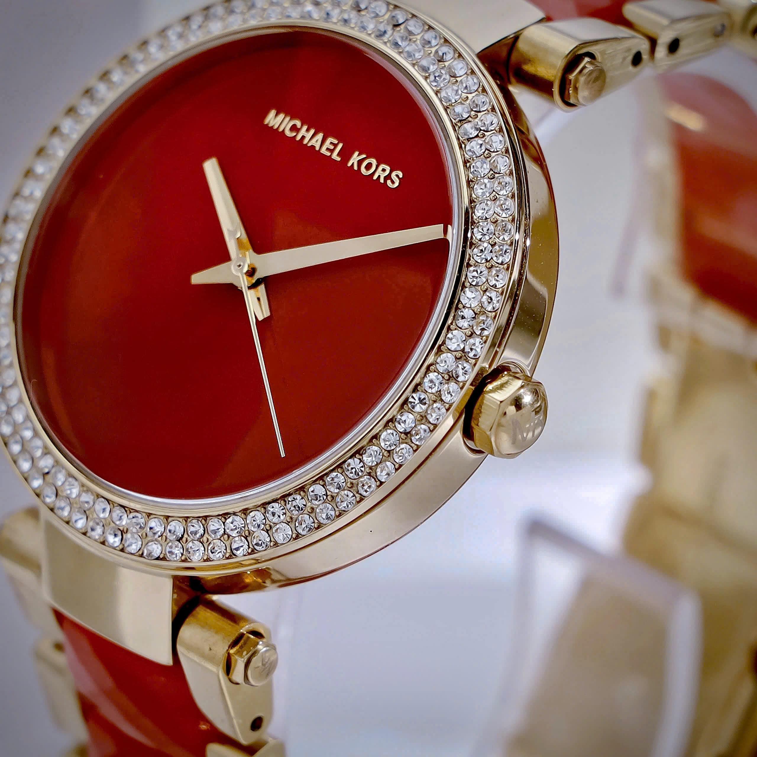 Đồng hồ đeo tay nữ Michael Kors Parker Crystallized Red Gold Tone Ladies Watch MK6427 6