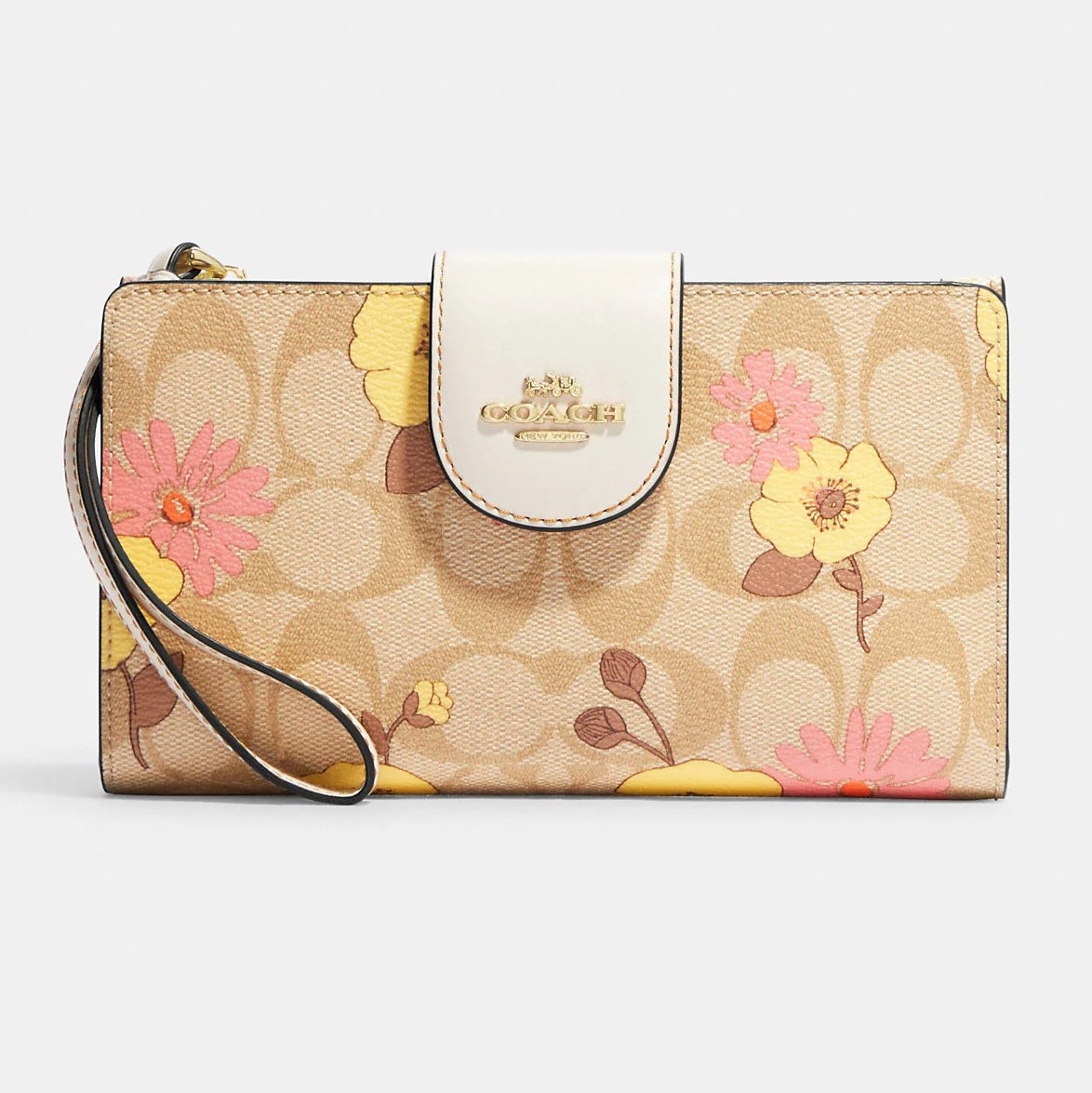 VÍ NỮ CẦM TAYCOACH IN HOA TECH WALLET IN SIGNATURE CANVAS WITH FLORAL CLUSTER PRINT CH720 4