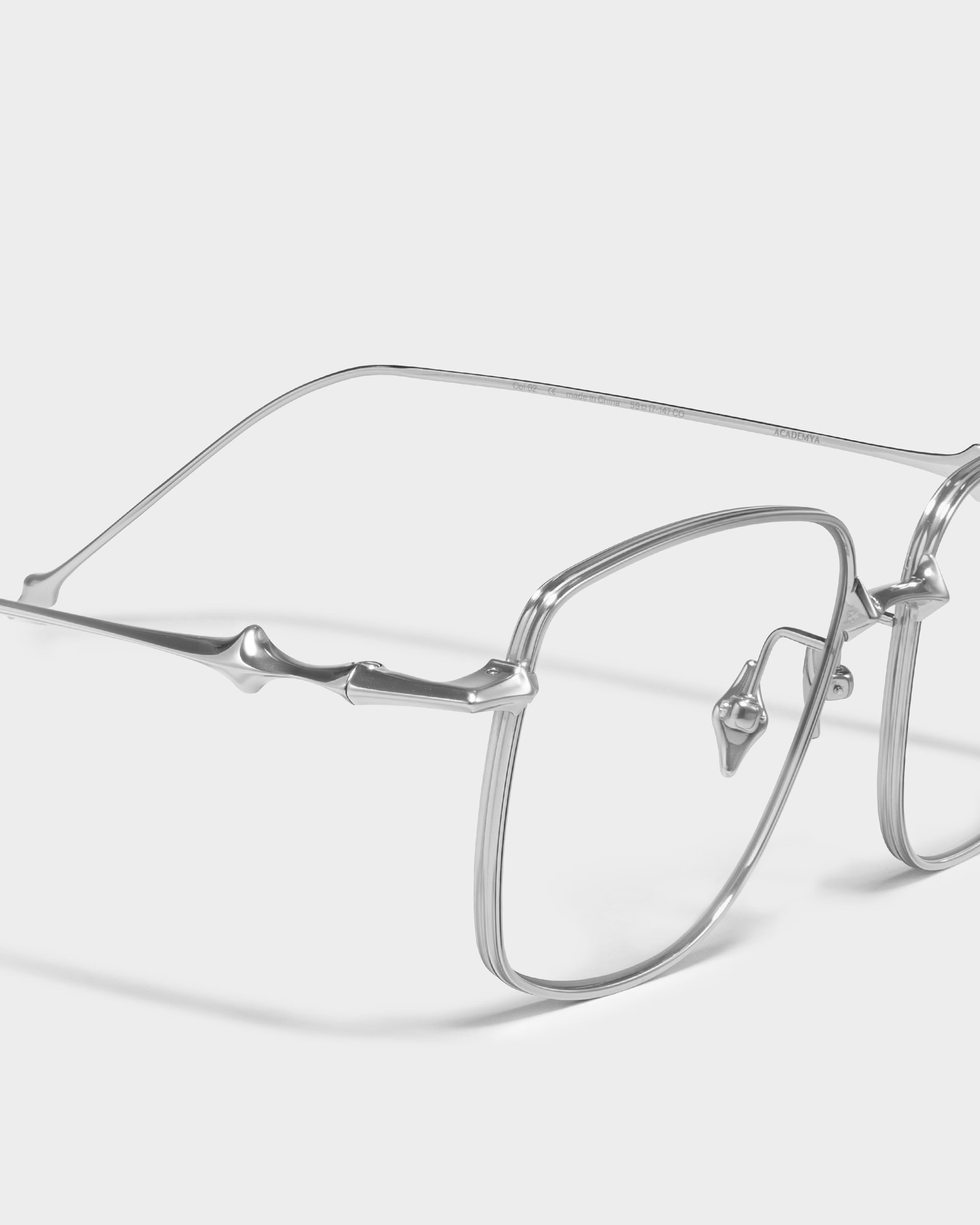 KÍNH GIẢ CẬN GENTLE MONSTER ACADEMYA 02 CLEAR LENSES SILVER METAL FRAME 1